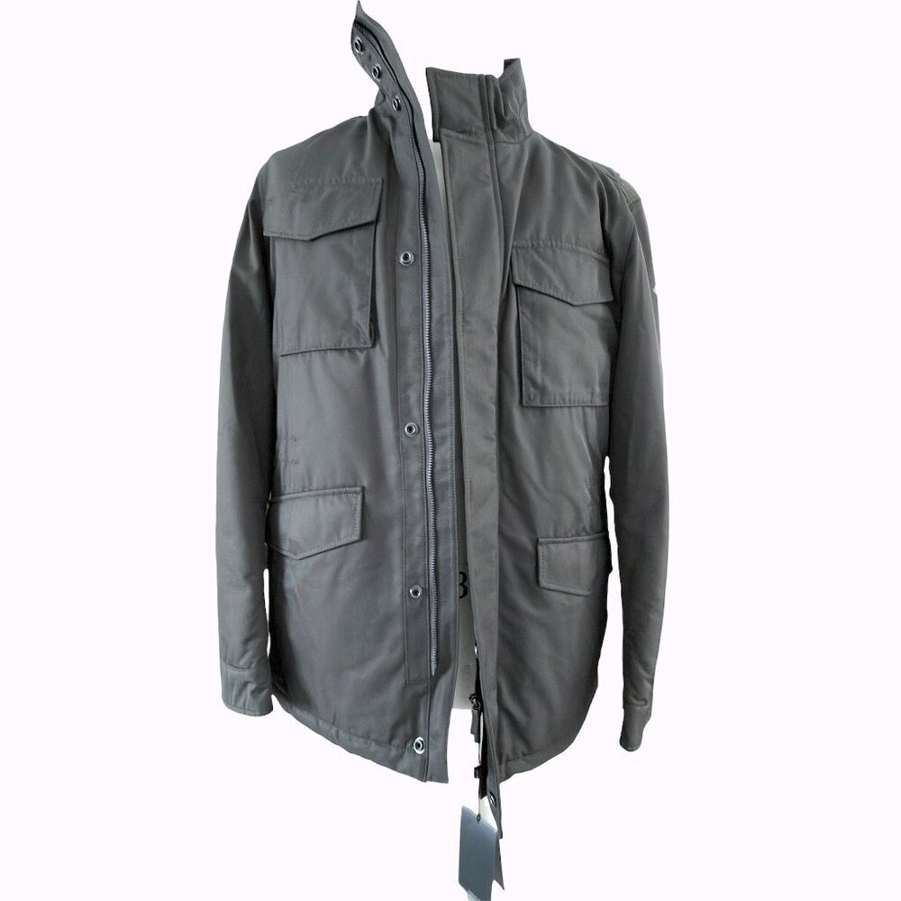 Hugo Boss Men's Dark Green Centin Cotton Quilted Parka, Sizes 38 - Picture 2 of 16